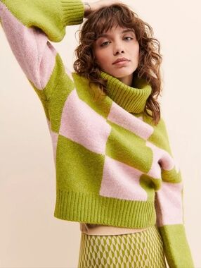 UO Native Youth Iola Checkerboard Sweater